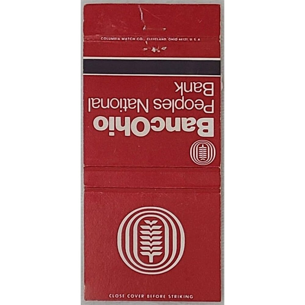 Vintage BancOhio Peoples National Bank Matchbook Cover Ohio Advertising OH